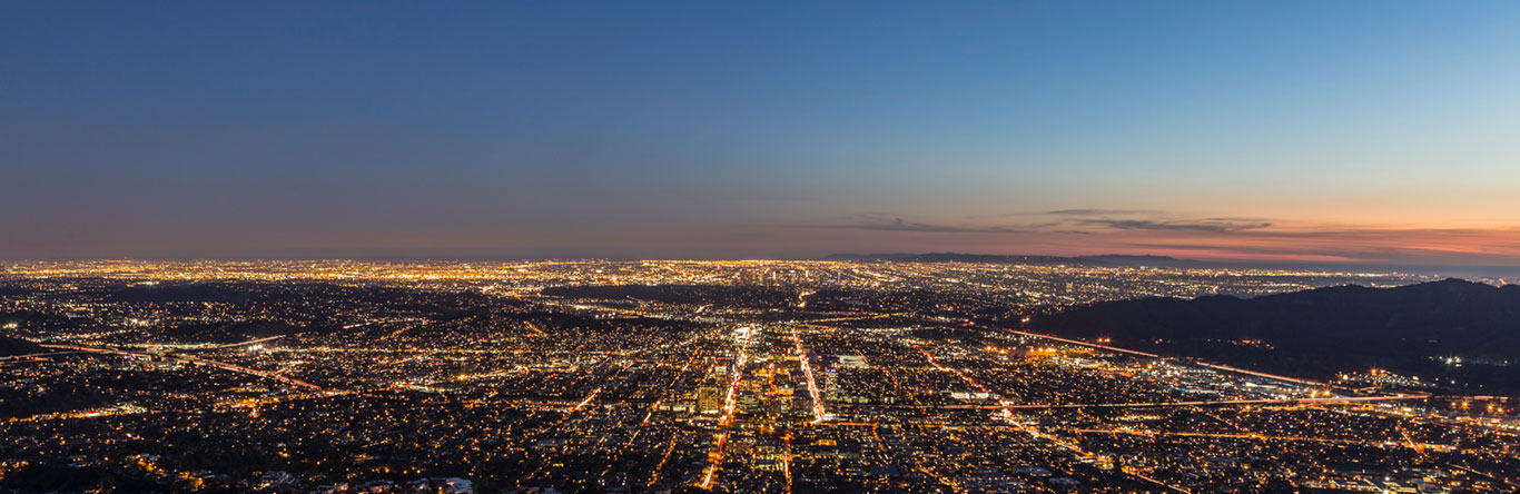 city lights from mountain